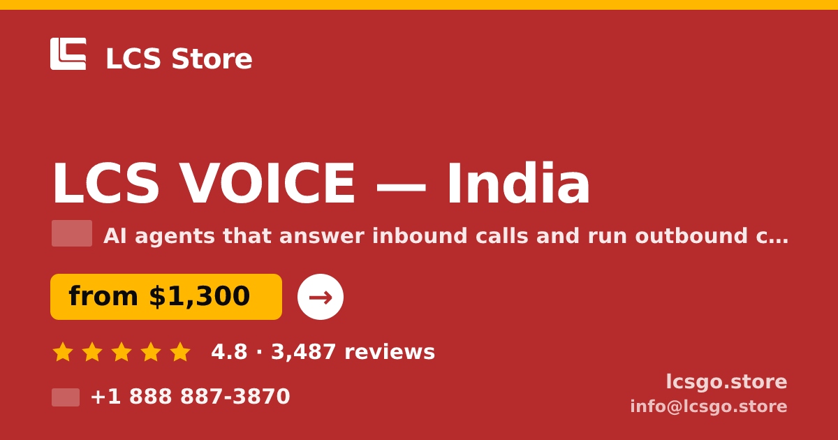 LCS VOICE in India — from $1,300/mo, rated 4.8/5 by 3487 clients. LCS Store.