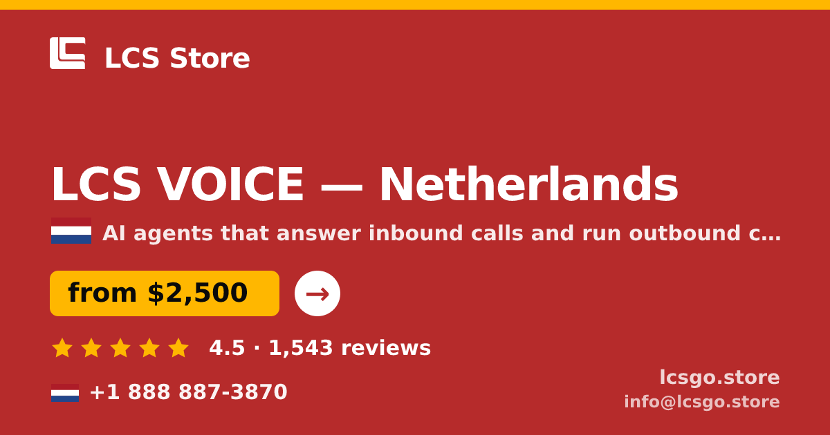 LCS VOICE in Amsterdam — from $3,000/mo, rated 4.7/5 by 814 clients. LCS Store.