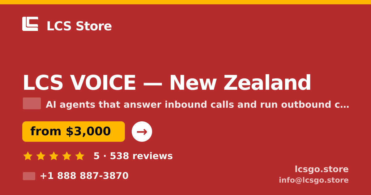 LCS VOICE in New Zealand — from $3,000/mo, rated 5/5 by 538 clients. LCS Store.