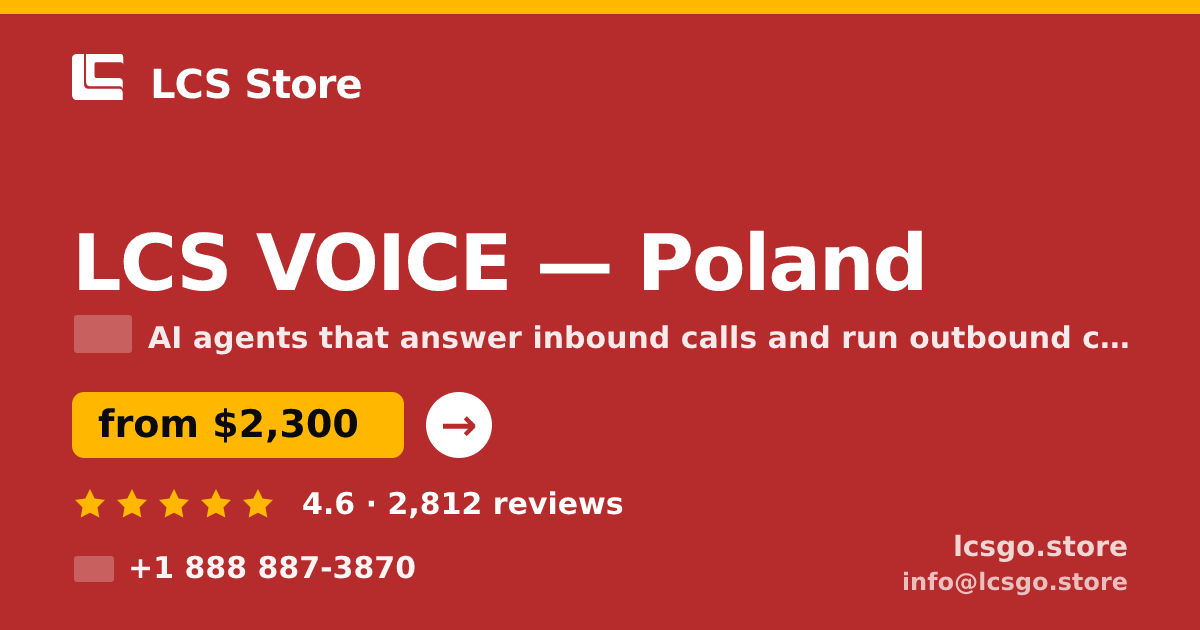 LCS VOICE in Poland — from $2,300/mo, rated 4.6/5 by 2812 clients. LCS Store.