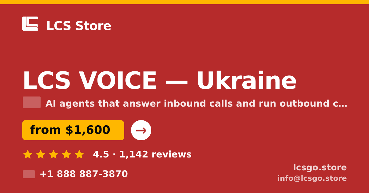 LCS VOICE in Ukraine — from $1,600/mo, rated 4.5/5 by 1142 clients. LCS Store.