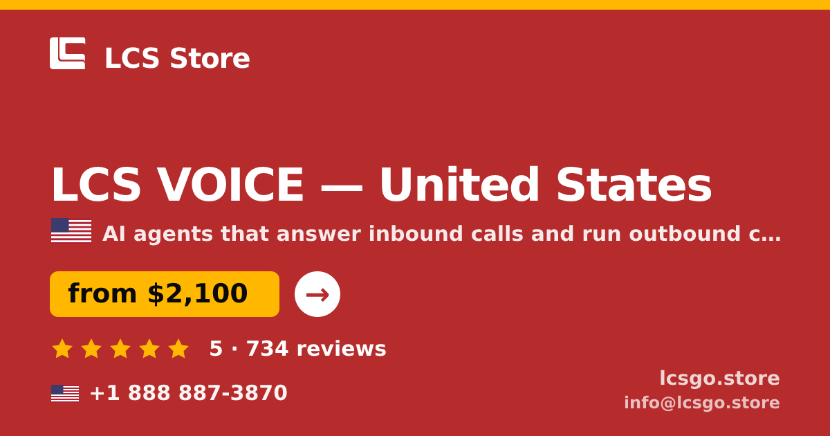 LCS VOICE in United States — from $2,100/mo, rated 5/5 by 734 clients. LCS Store.
