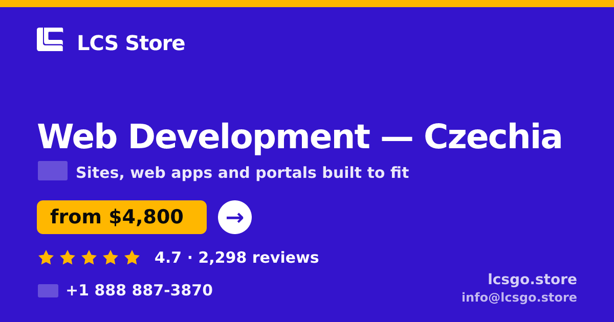 Web Development in Czechia — from $4,800, rated 4.7/5 by 2298 clients. LCS Store.