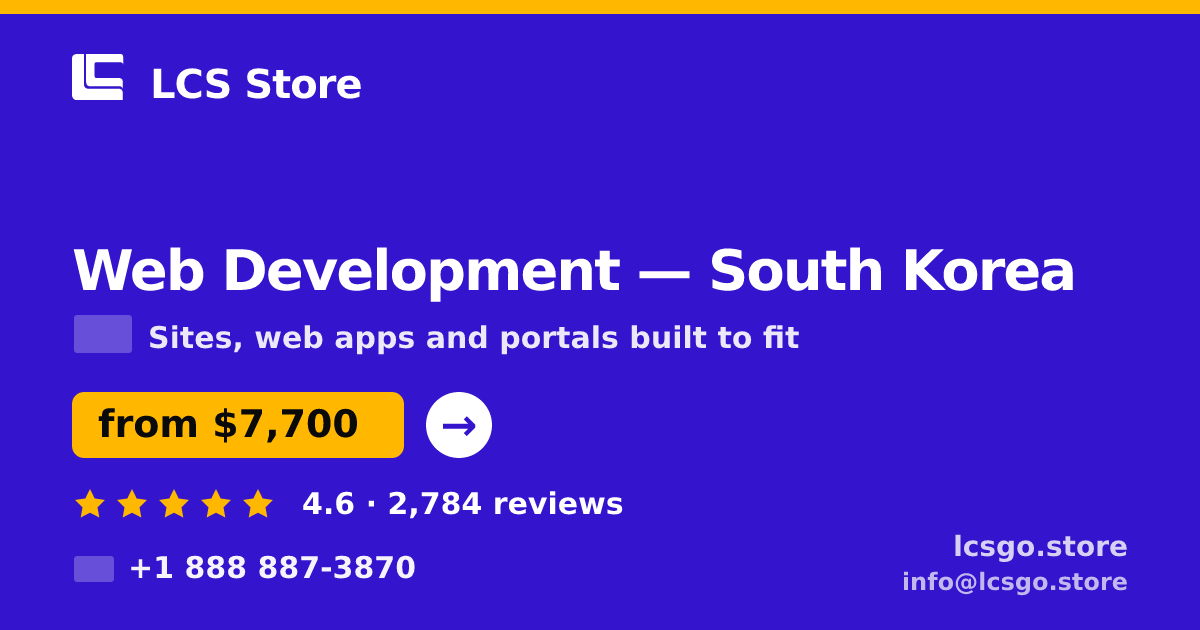 Web Development in Incheon — from $5,700, rated 5/5 by 2931 clients. LCS Store.