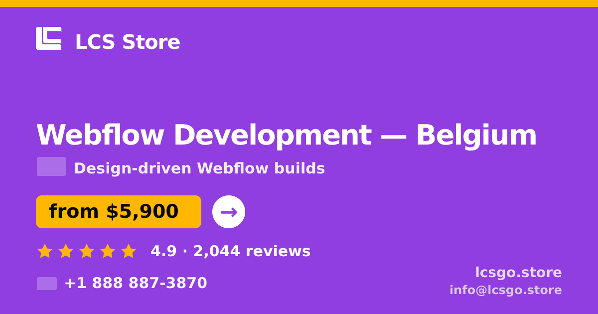 Webflow Development in Antwerp — from $5,800, rated 4.6/5 by 3209 clients. LCS Store.
