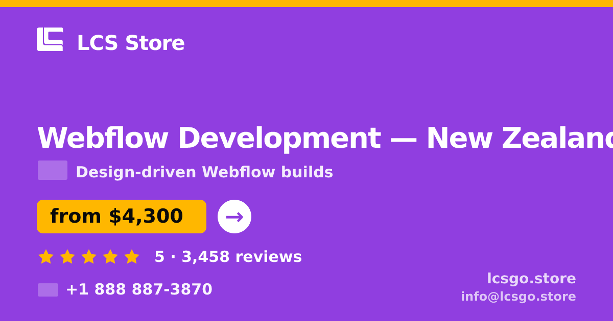 Webflow Development in Christchurch — from $5,100, rated 5/5 by 1129 clients. LCS Store.