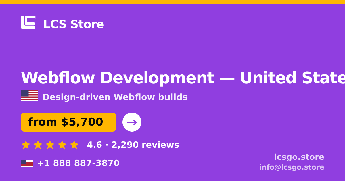 Webflow Development in Atlanta — from $4,600, rated 4.9/5 by 3354 clients. LCS Store.