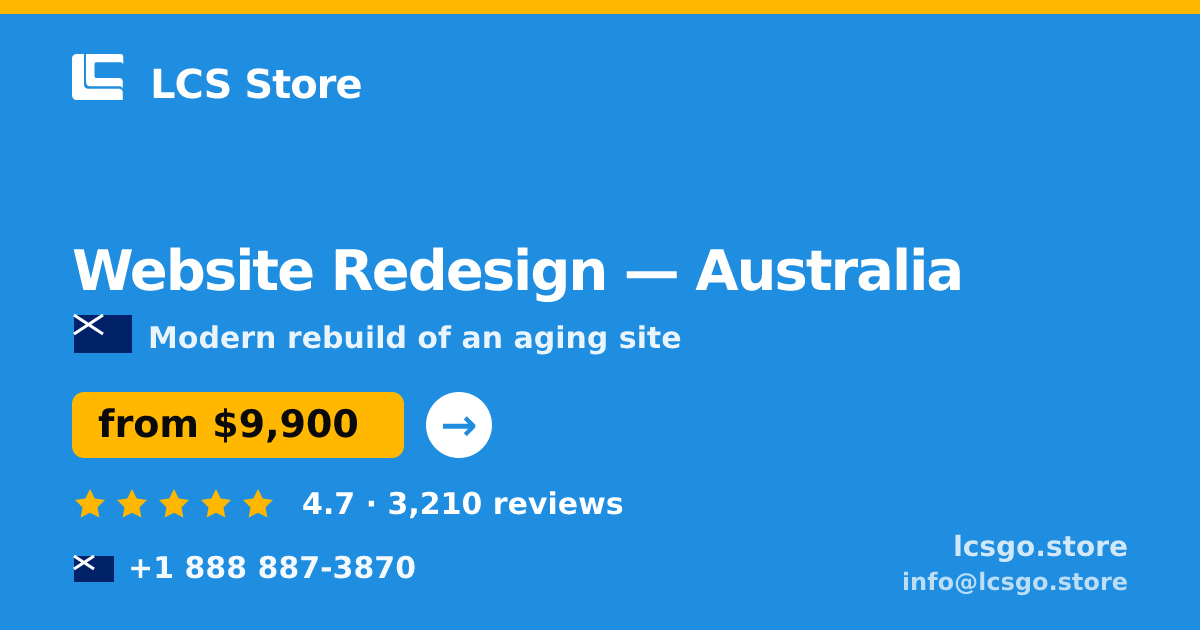 Website Redesign in Brisbane — from $11,000, rated 4.6/5 by 2484 clients. LCS Store.