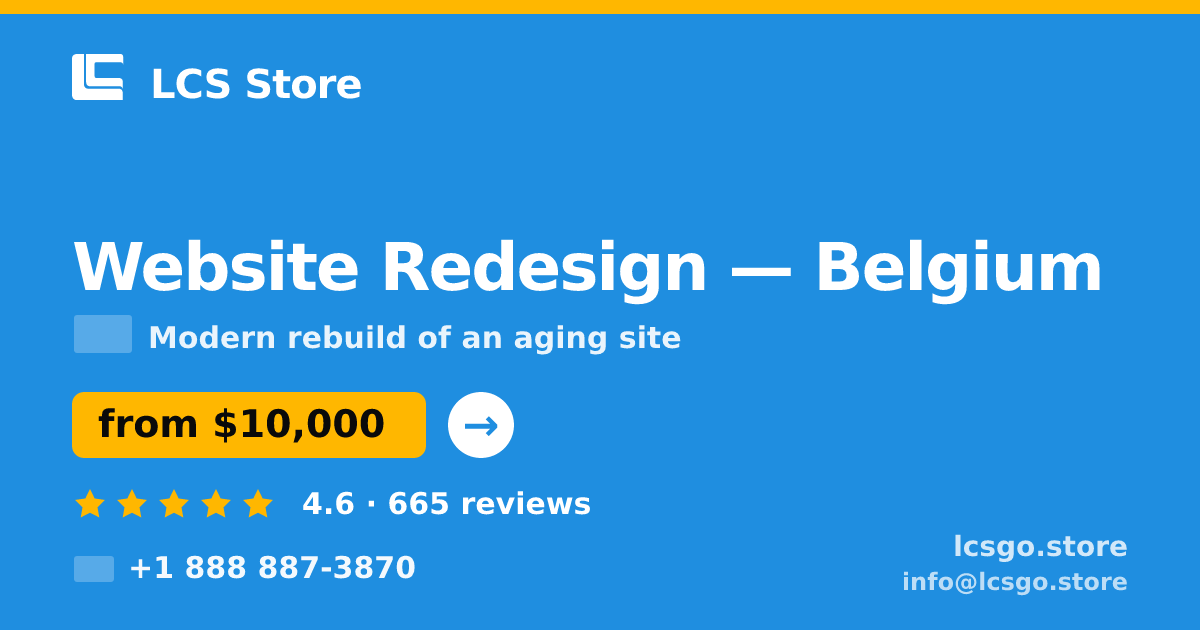 Website Redesign in Belgium — from $10,000, rated 4.6/5 by 665 clients. LCS Store.