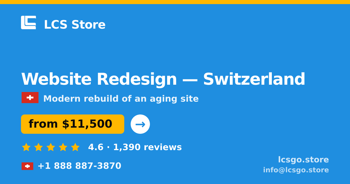 Website Redesign in Basel — from $12,000, rated 4.8/5 by 813 clients. LCS Store.