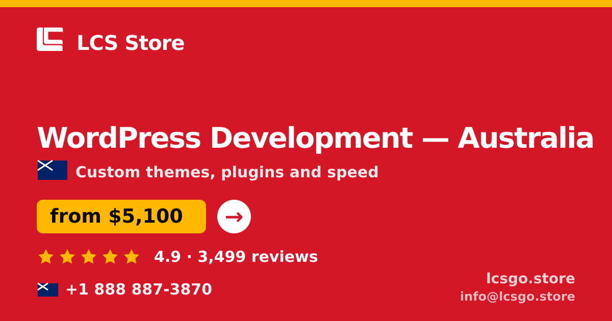 WordPress Development in Australia — from $5,100, rated 4.9/5 by 3499 clients. LCS Store.