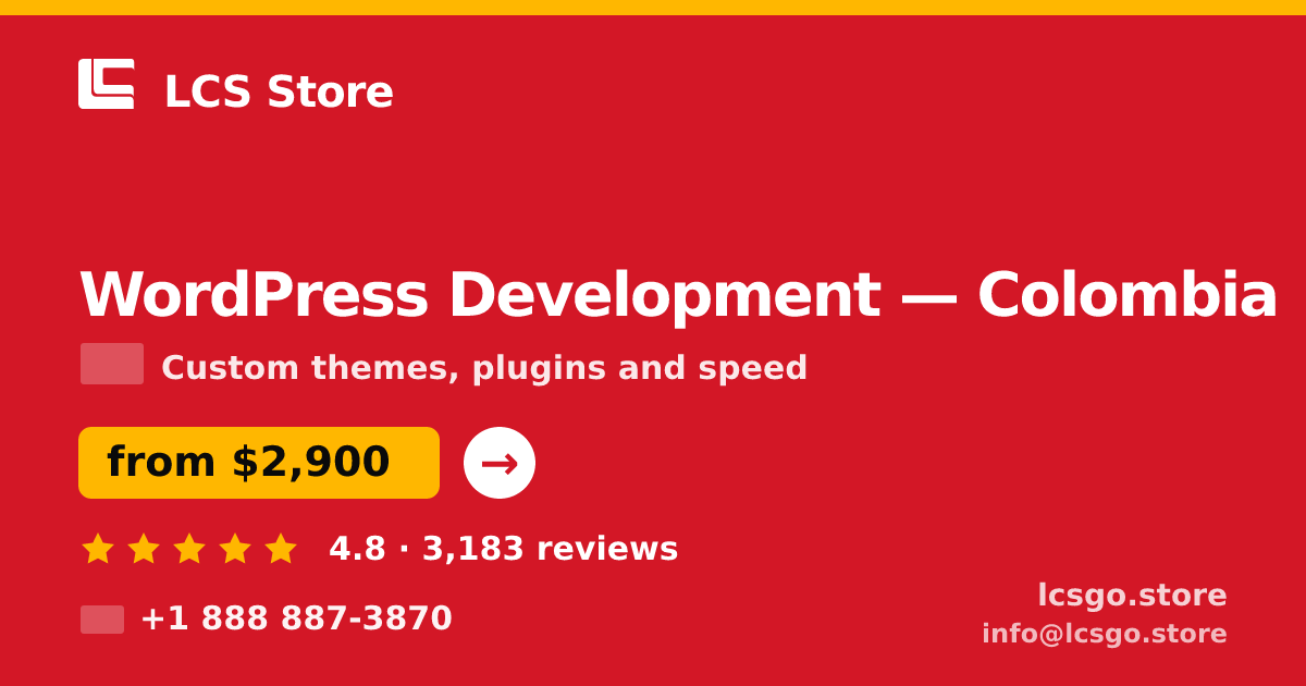 WordPress Development in Colombia — from $2,900, rated 4.8/5 by 3183 clients. LCS Store.